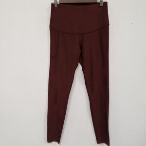 Fanka Womens High Rise Compression Leggings Size M Red Athleisure‎ Workout Yoga